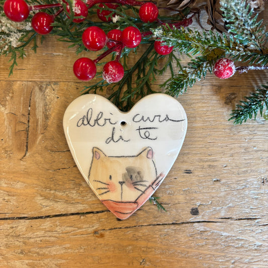Cuoricino gattino “Abbi cura di te”