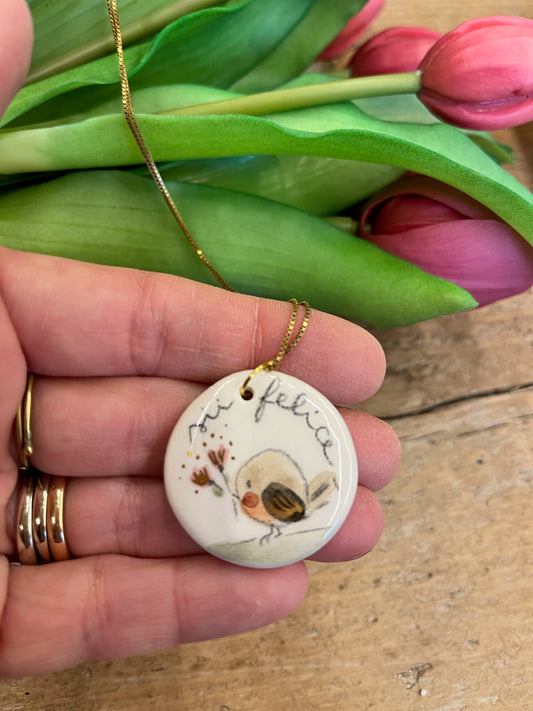Collana uccellino ”Sii felice”