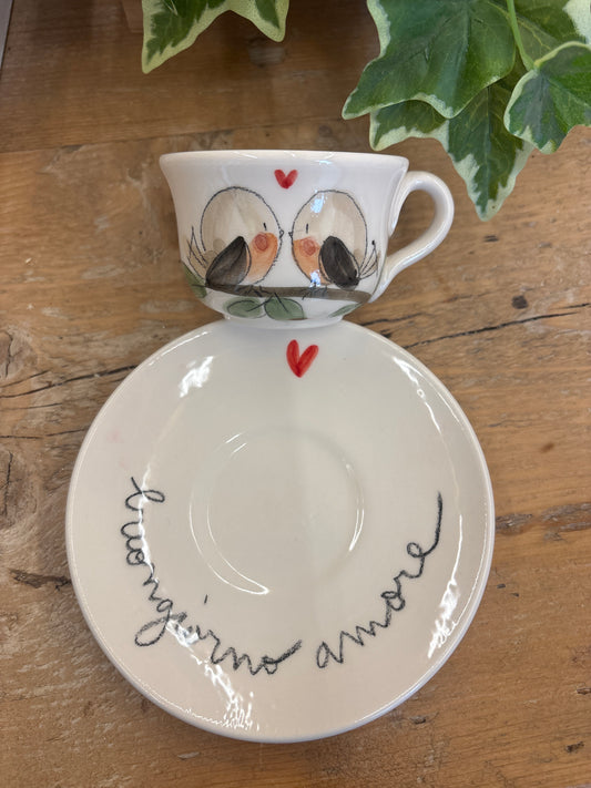 Tazzina con piattino “ Buongiorno amore”