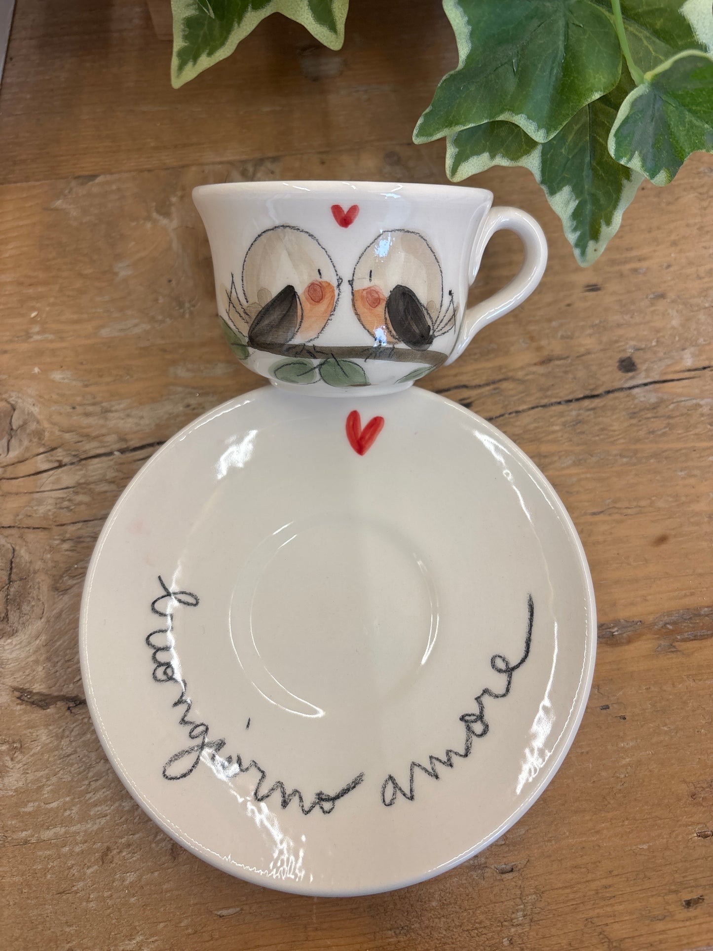 Tazzina con piattino “ Buongiorno amore”