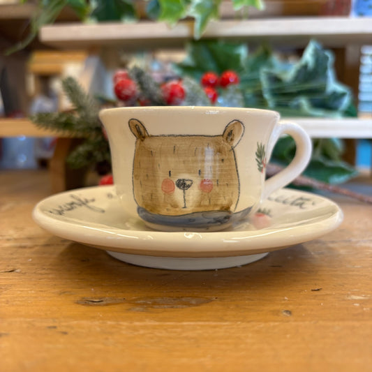 Tazzina cn piattino orsetto