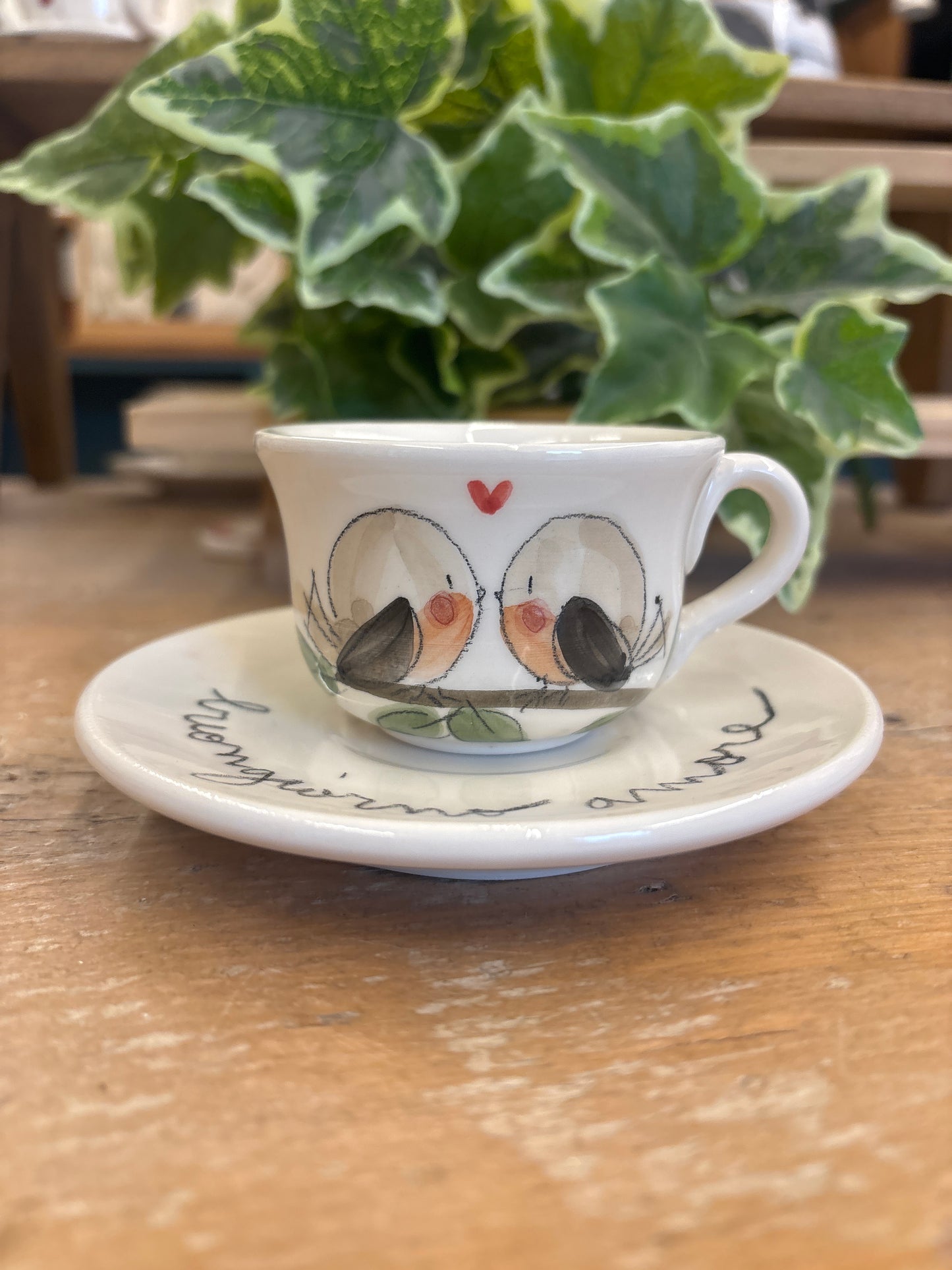 Tazzina con piattino “ Buongiorno amore”